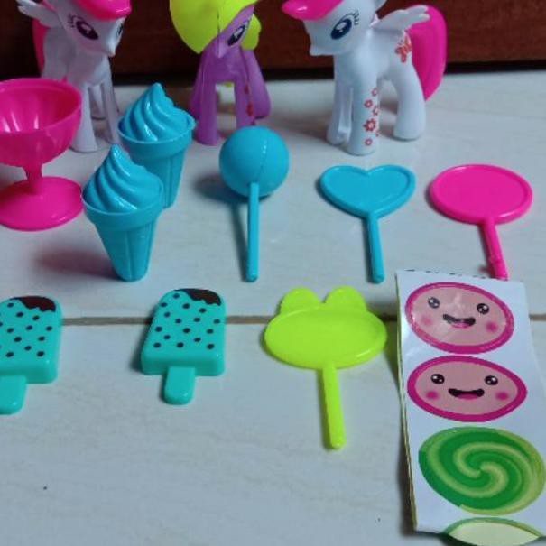 Terlaris..-889  FI 556 - Kuda Poni Plastik Set Ice Cream Mainan Anak