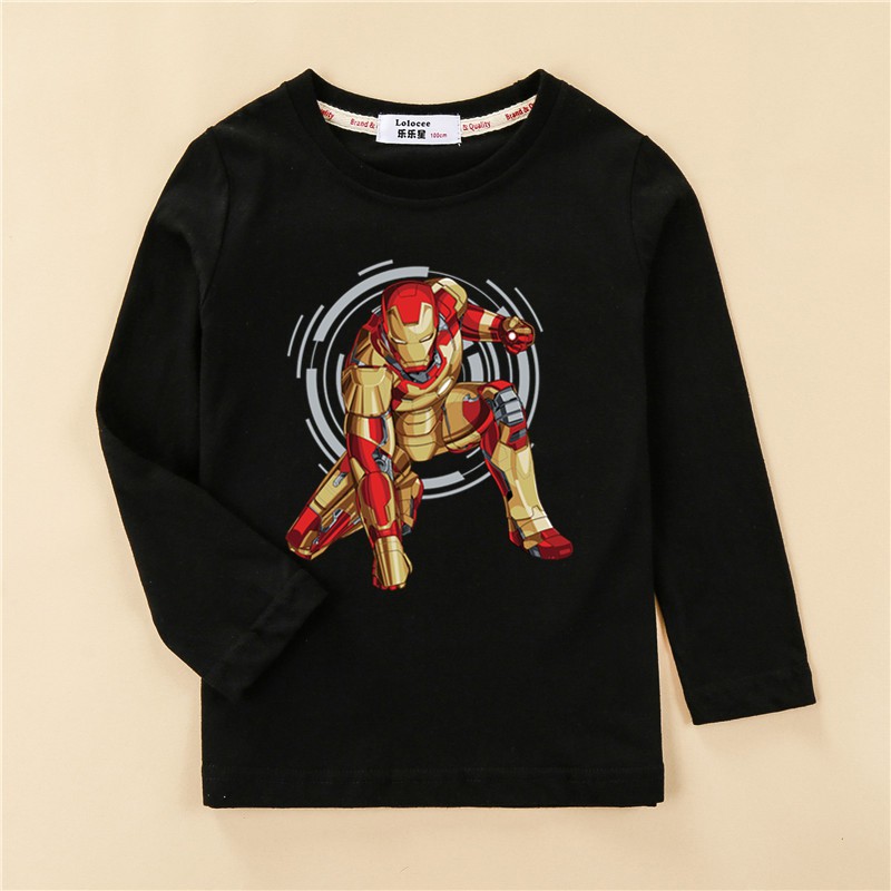 Kids Tops Boy Iron Man Clothes Long Sleeve T Shirt Boys 3d Printed Tees Shopee Indonesia