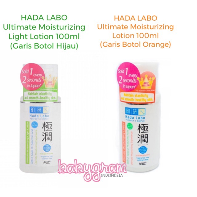 ORIGINAL BPOM Hada Labo Gokyujun Ultimate Moisturizing Lotion / Light Lotion / Premium 100ml