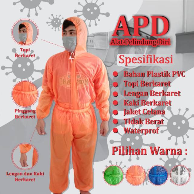 Baju APD plastik bahan PVC untuk tenaga medis