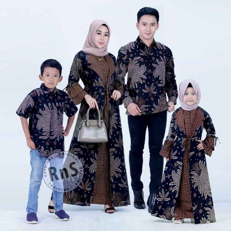 Batik couple keluarga modern terbaru set couple batik keluarga gamis jumbo jazy pari iket termurah d