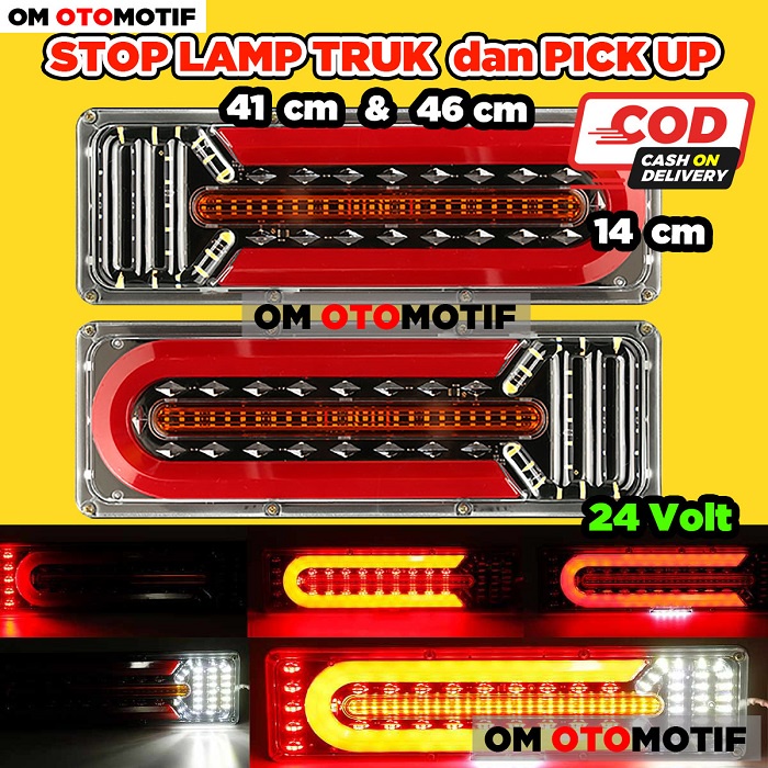 Lampu Variasi Stop Lamp LED Stoplamp Rem Belakang 41 46 Cm Truk Sein Running Truck Duo Duo FN186 24 