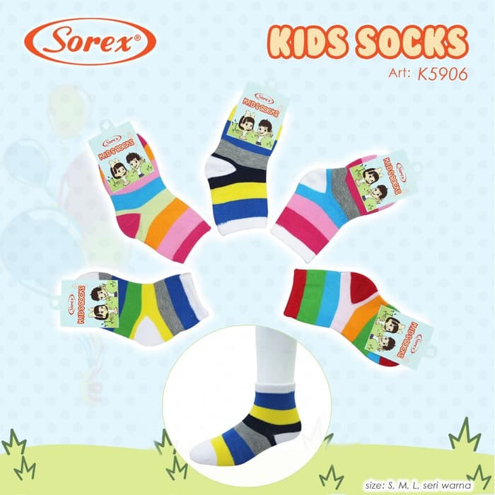 Sorex K5906 Size S | Kaos Kaki Anak Perempuan / Laki-laki KSW