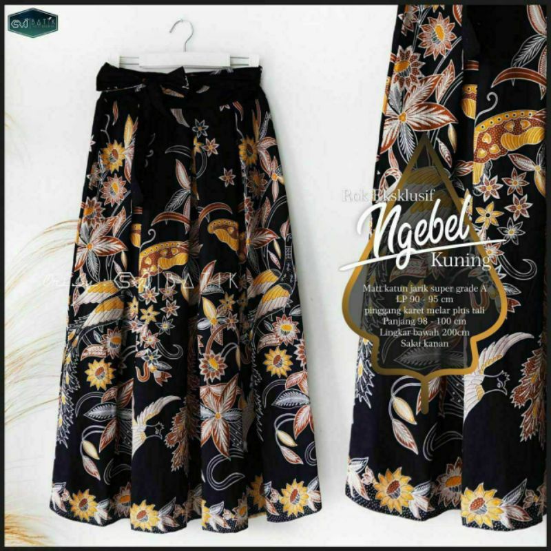 rok batik payung panjang karet jumbo rok big size modern premium rok batik unggul jaya pekalongan-ngebel