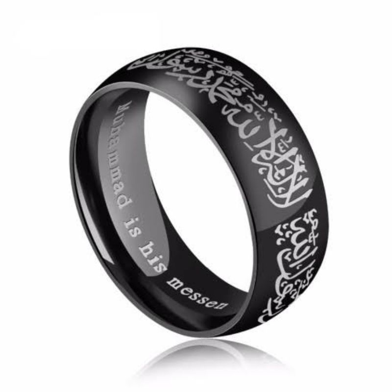 Cincin Titanium Couple Tauhid Hitam