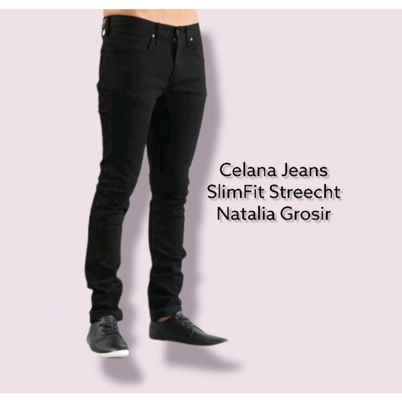 Celana Jeans Hitam Panjang Pria - COD Bayar di Tempat, Desain Skinny