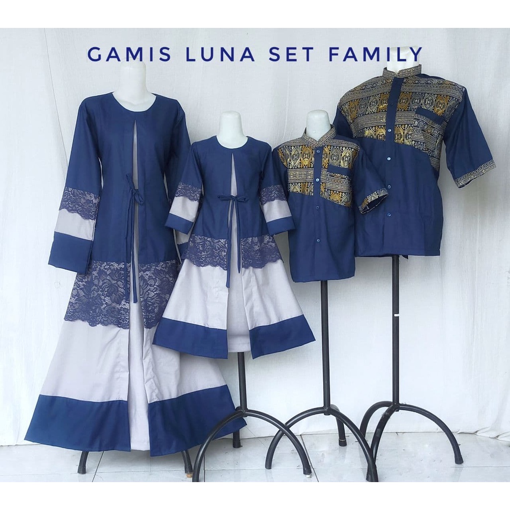 Baju Muslim/Gamis Luna/Gamis Kekinian/Gamis Unik/Gamis Murah/Gamis Family Set