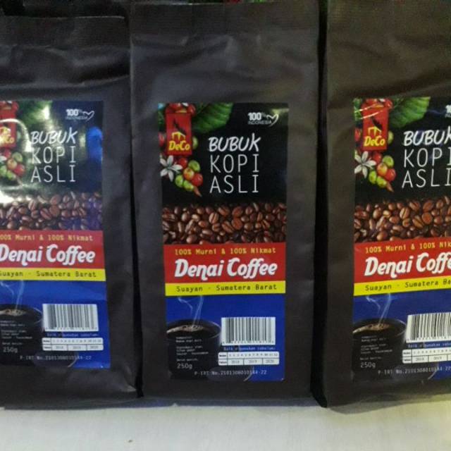 

Bubuk kopi murni denai coffee 100% nikmat 250g