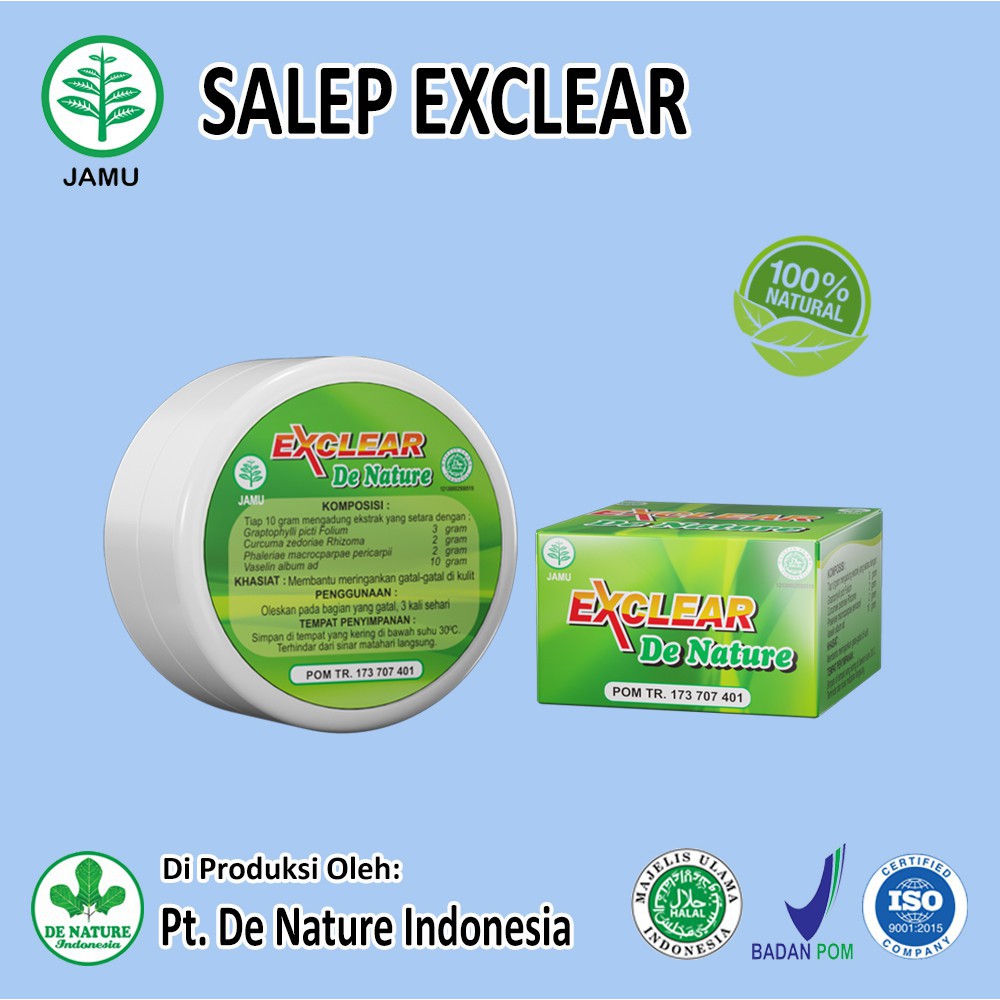 Salep Exclear deNature Obat Gatal Eksim, Kurap, Kudis, Impetigo, Psoriasis, Bisul, Kutu Air, Scabies