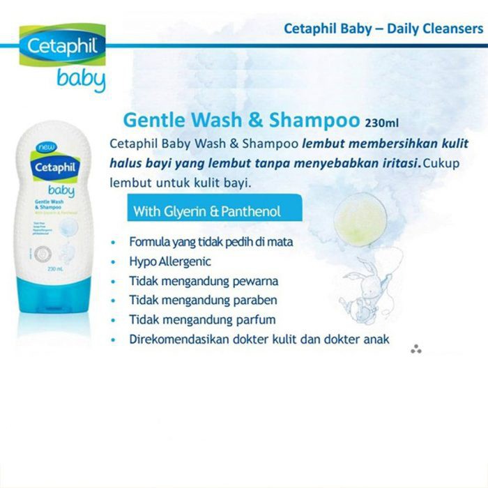 Cetaphil Baby Gentle Wash &amp; Shampoo 230ml Sampo Mandi Bayi