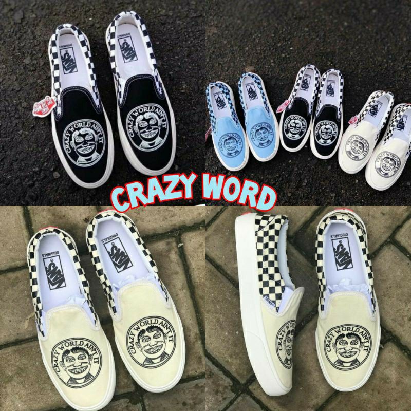 Vans Slip On Crazy World Import China BNIB Pria Wanita