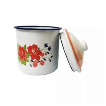 Mug Kembang Tutup 8cm (1PCS)/ Mug Enamel / Gelas Enamel Gelas Kembang Jadul / Gelas Jadul Kembang/ M