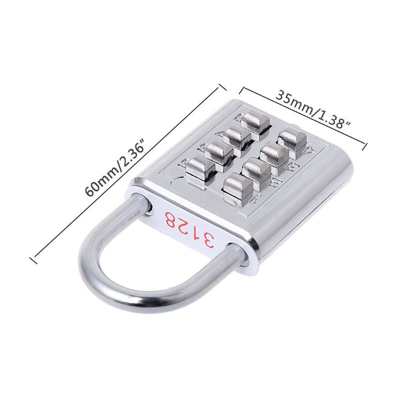 CRE  4 Digit Silver Push Button Combination Number Luggage Lock Padlock Travel Code