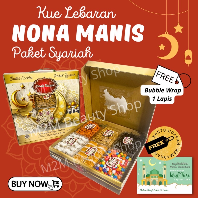 Paket Kue Kering Lebaran Nona Manis Syariah | Kue Lebaran | Hampers Ramadhan | Paket Kue Kering Kue 