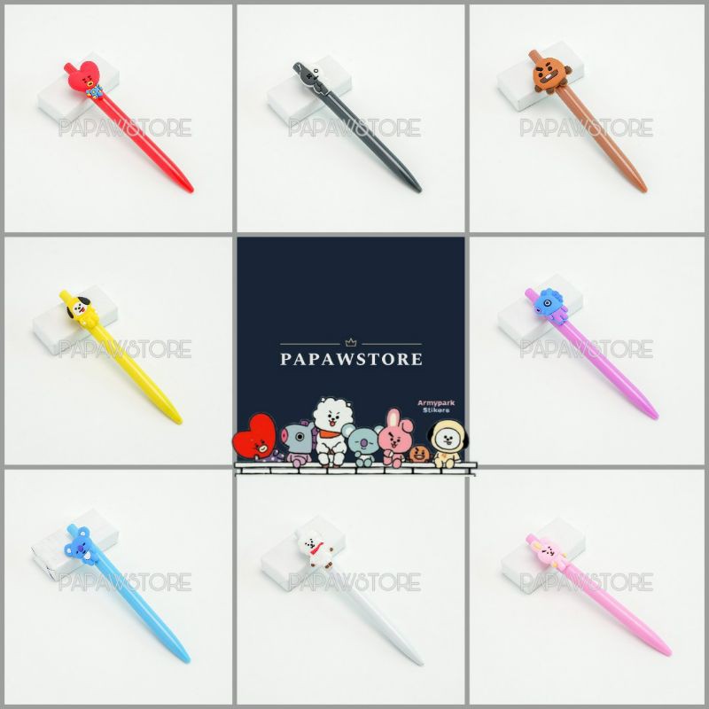 

Pena Pulpen BTS/BT21 Mekanik Lucu Kpop Favorit Gel