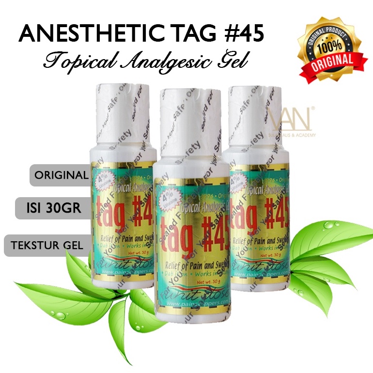 Anestesi TAG #45 Original Made in USA Topical Analgesic Gel Numbing Cream / Anestesi Sulam Alis