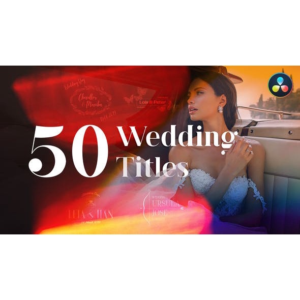 50 Wedding Titles for Davinci Resolve