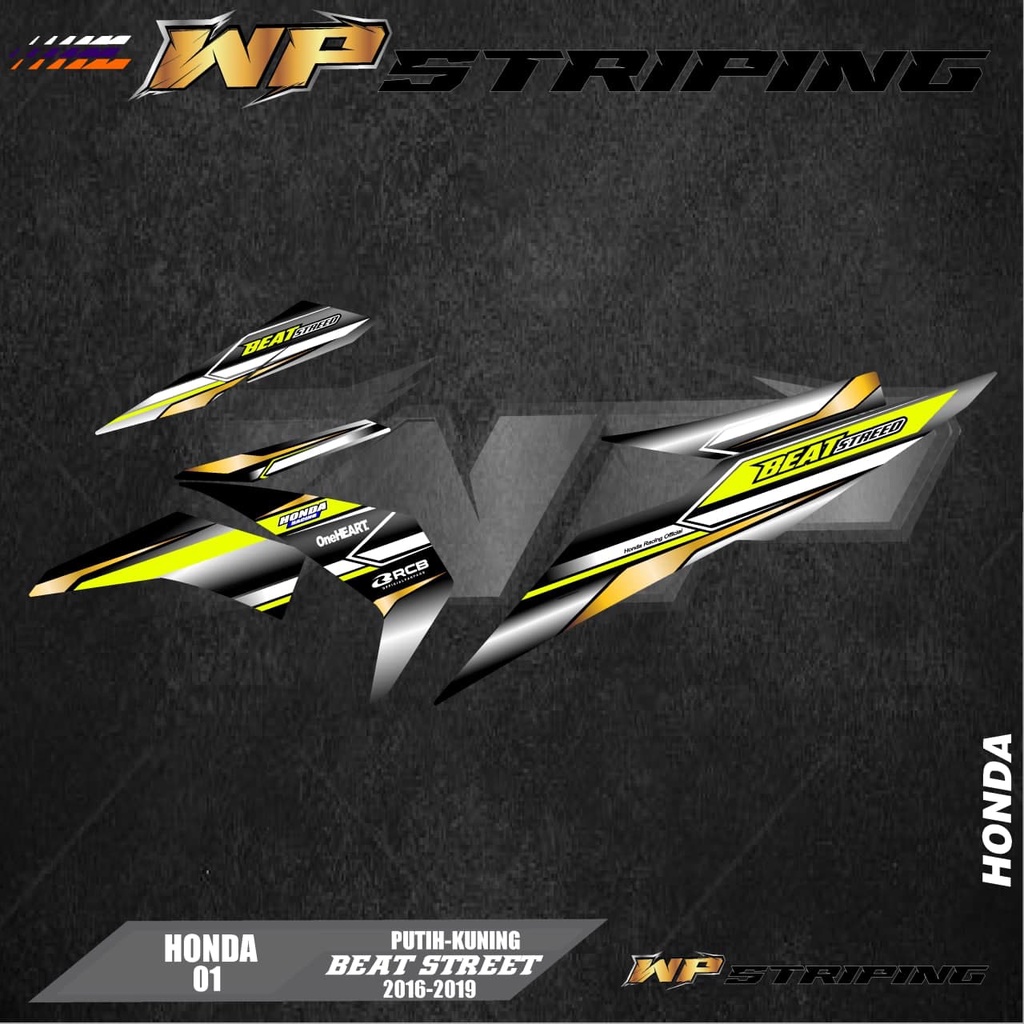 Stiker Striping Beat Street 2016-2019 - Striping Sticker Variasi List Skotlet Motor Honda Beat Stree
