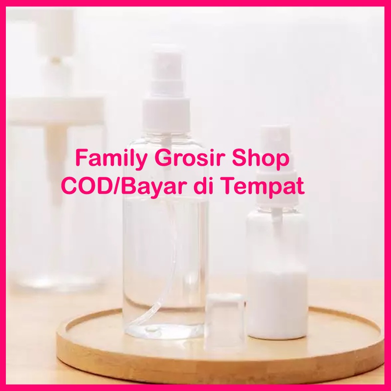 Botol spray transparan kosong bahan plastik 30 ml, 50 ml, 100 ml