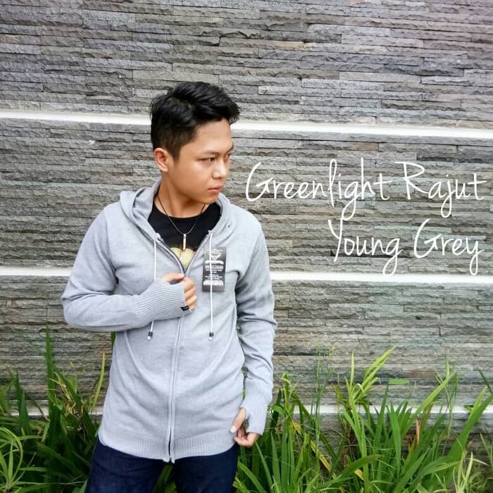 jaket rajut ariel abu merk greenlight sweater grosir