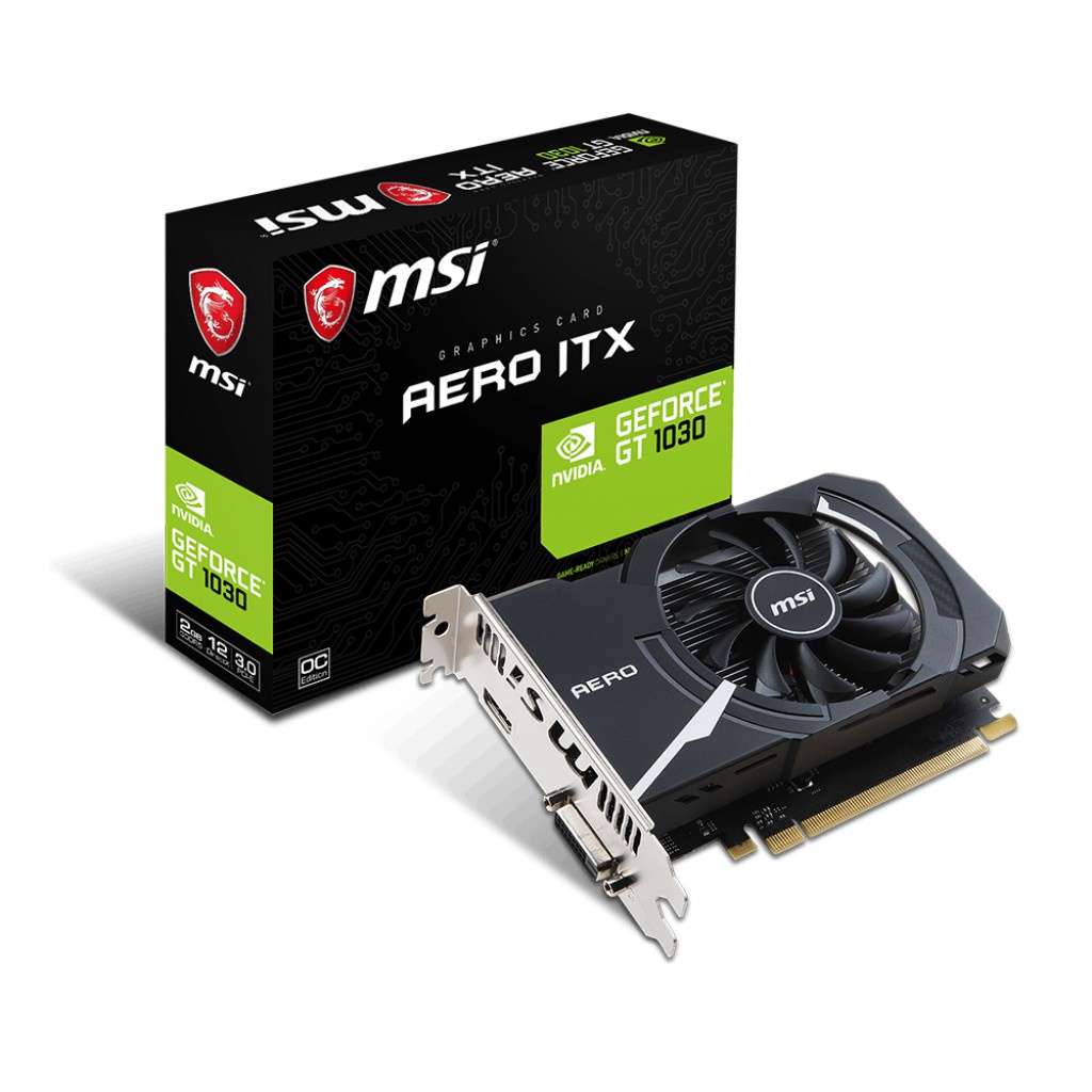 VGA MSI GeForce GT 1030 AERO ITX 2G OC 2GB DDR4 GT1030 Resmi