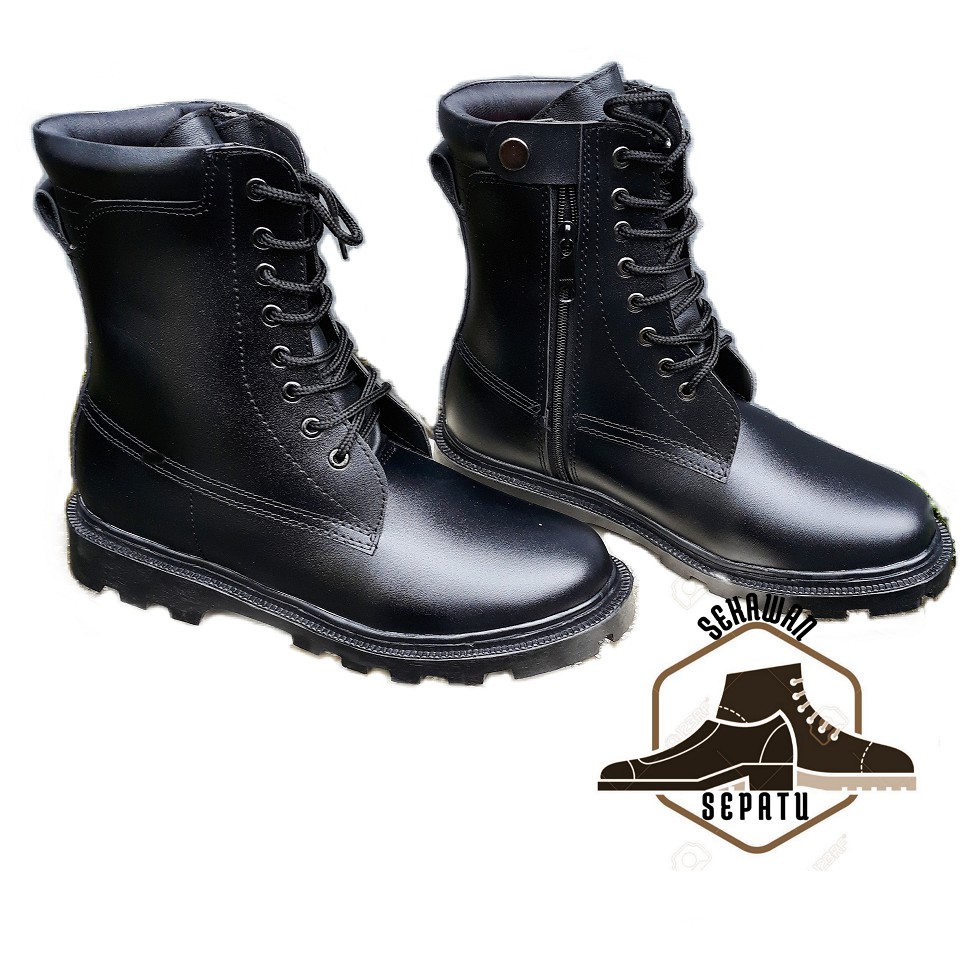 Sepatu PDL Satpam Security - Sepatu PDL Tali Resleting Polri