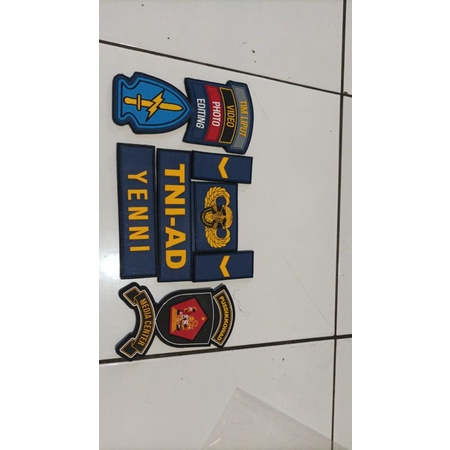 patch rubber atribut pusdikkowad media center custom nama pangkat warna