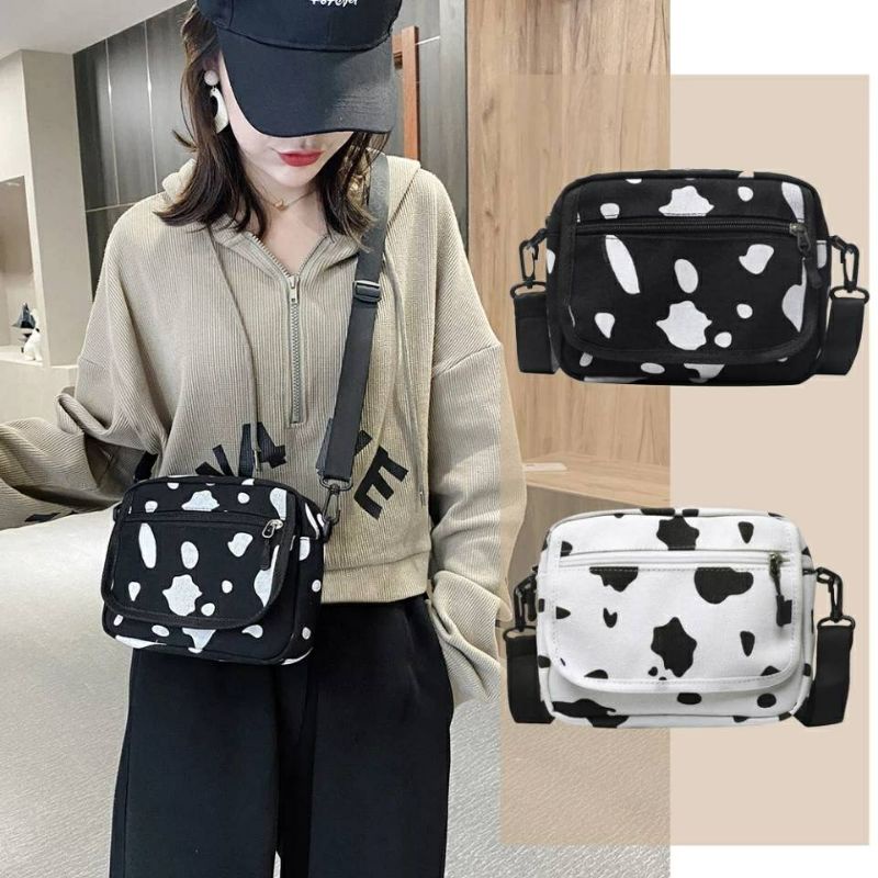 PROMO TAS SELEMPANG WANITA TERBARU TAS MOTIF SAPI LUCU TAS SELEMPANG MURAH TAS KEKINIAN SELEMPANG WA