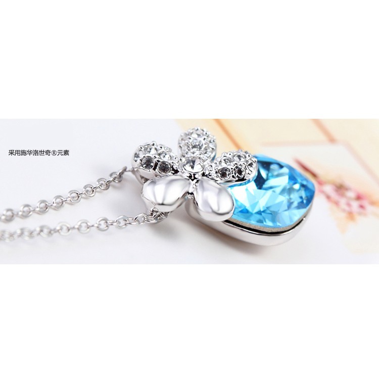 Wan Yan Flower Kalung Kristal Wanita Swarovski Crystal Pendant Cewek Hadiah Kado Ultah Unik