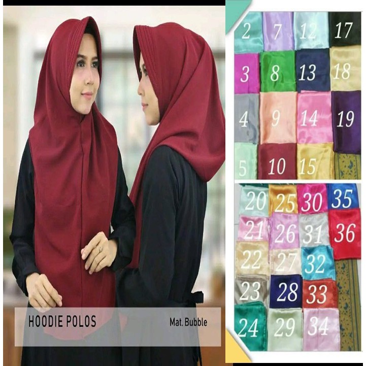 TERMURAH HIJAB HOODIE POLOS JILBAB KERUDUNG BERGO MURAH TERLENGKAP