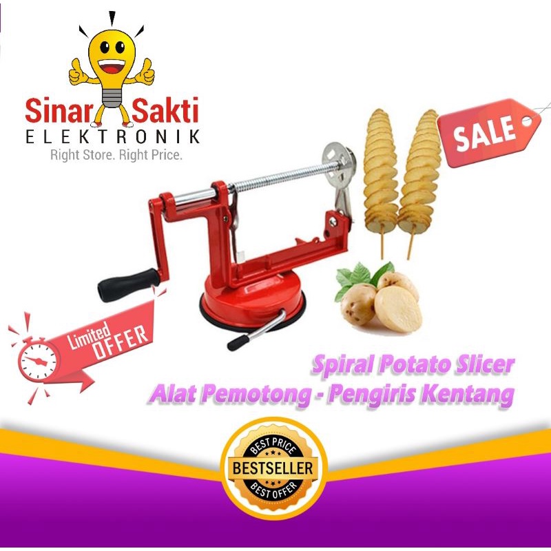 Alat Pemotong Kentang Spiral Stainless Steel Potato Maker Slicer Potong Kentang Buat Jualan