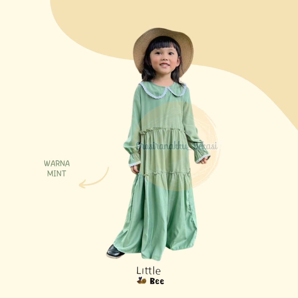 Gamis Anak Rosa Rayon LittleBee Mix Warna Size 2-8 thn