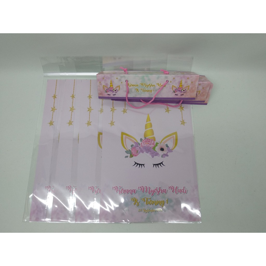 

plastik snack unicorn / kantong bingkisan snack unicorn / plastik bingkisan custom unicorn