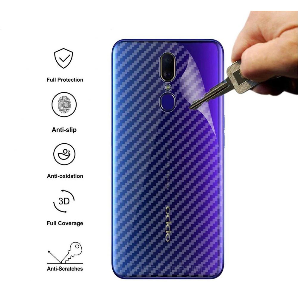 Carbon Garskin for Oppo F11 Premium 3D Carbon Back Skin Anti Gores Belakang