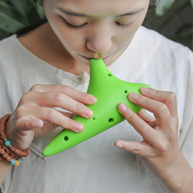 Seruling Ocarina Alto Nadac 12 Lubang Bahan Plastik Resin