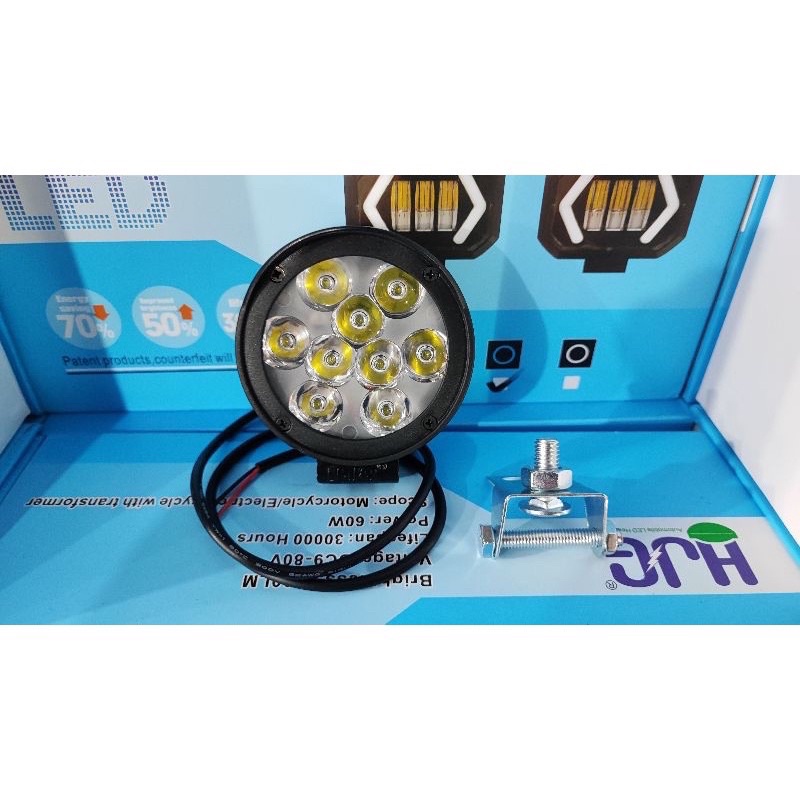 HJG Lampu Tembak Sorot Topi 12 Mata LED Bulat Cahaya Standby Putih Waterproof Aluminium