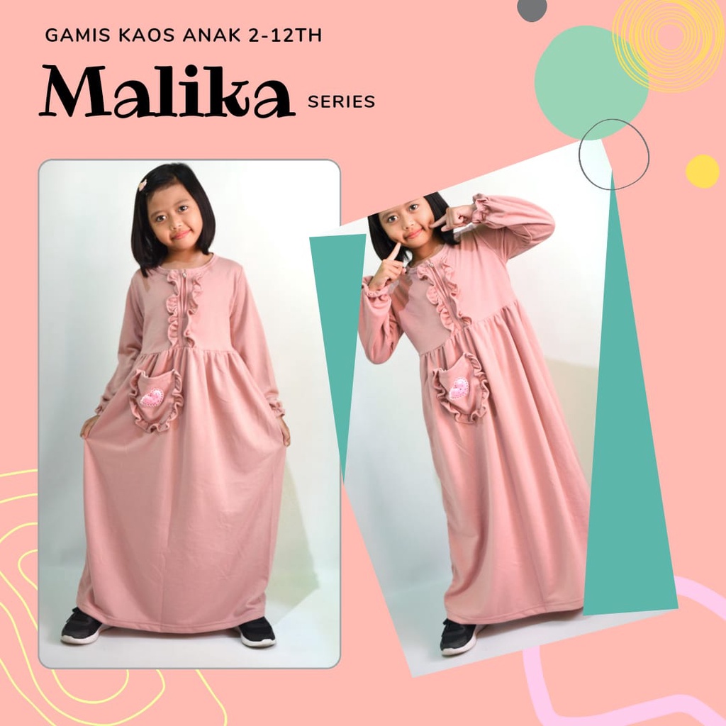 GAMIS KAOS POLOS ANAK (MALIKA series) 2-5th/ GAMIS ANAK PUTIH 2-5 TH