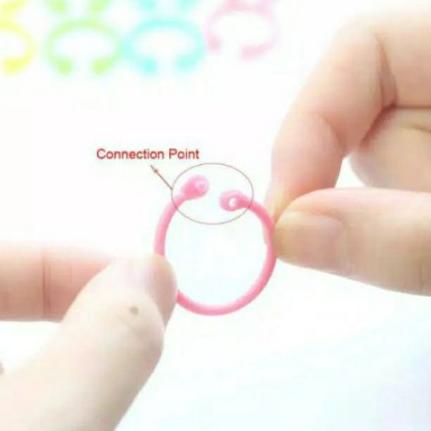 

(wkll -37) 1Pc Ring Kertas Plastik Loose Leaf Binder Buku Craft Notebook Circle Album Keychain Easy HOLDER ♥ 87