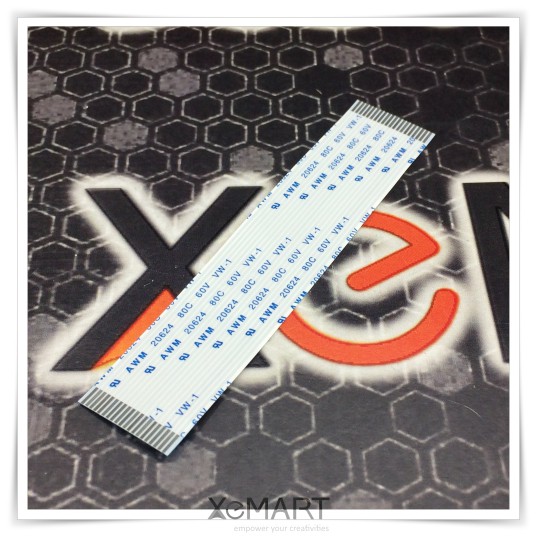 

Cable FPC 20P Pitch 1.0mm Flexible Kabel Pita Panjang 100mm