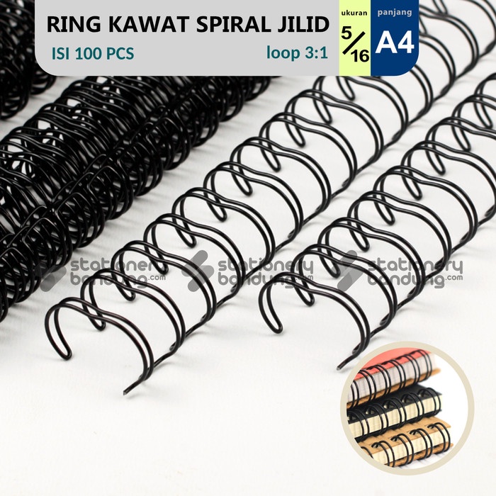 

Termurah Ring Kawat Spiral Jilid 5/16 A4 Spiral Wire 5/16 A4 3:1 35Lobang