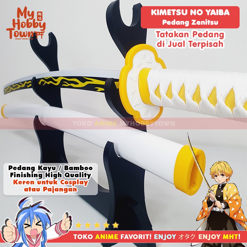 Replika Pedang Bambu Nichirin Demon Slayer Kimetsu no Yaiba Zenitsu Agatsuma Cosplay Property