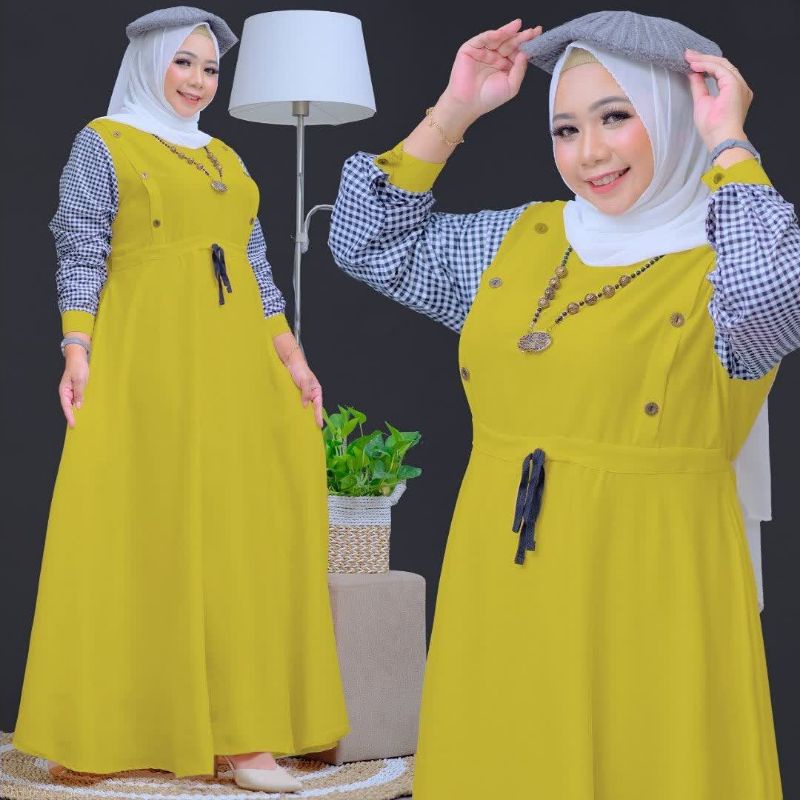 gamis jumbo pakaian wanita jumbo baju big size dress jumbo  baju muslim jumbo  sarah dress