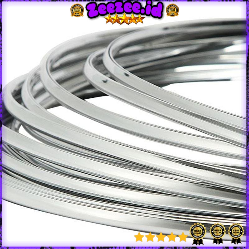 Lis Dekorasi Interior Mobil Moulding Chrome Trim Strip 4M - C3578 - Silver