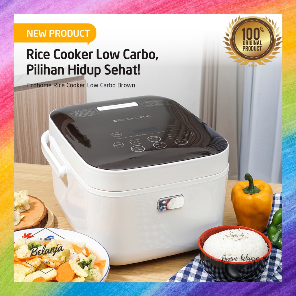 Ecohome Rice Cooker Low Carbo Brown 1,2 Liter 500 Watt