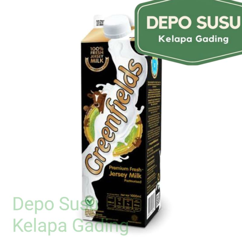 Susu Greenfields Fresh All Varian 1L | Coklat Skim Strawberry Mocha Low fat Greenfield Milk Jersey 1,8 1.8 liter jumbo Freshmilk