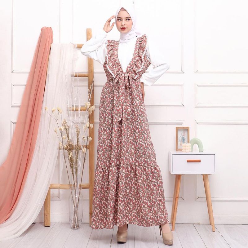 Gamis Korean Style Dress Muslim Kondangan Baju Vintage Wanita