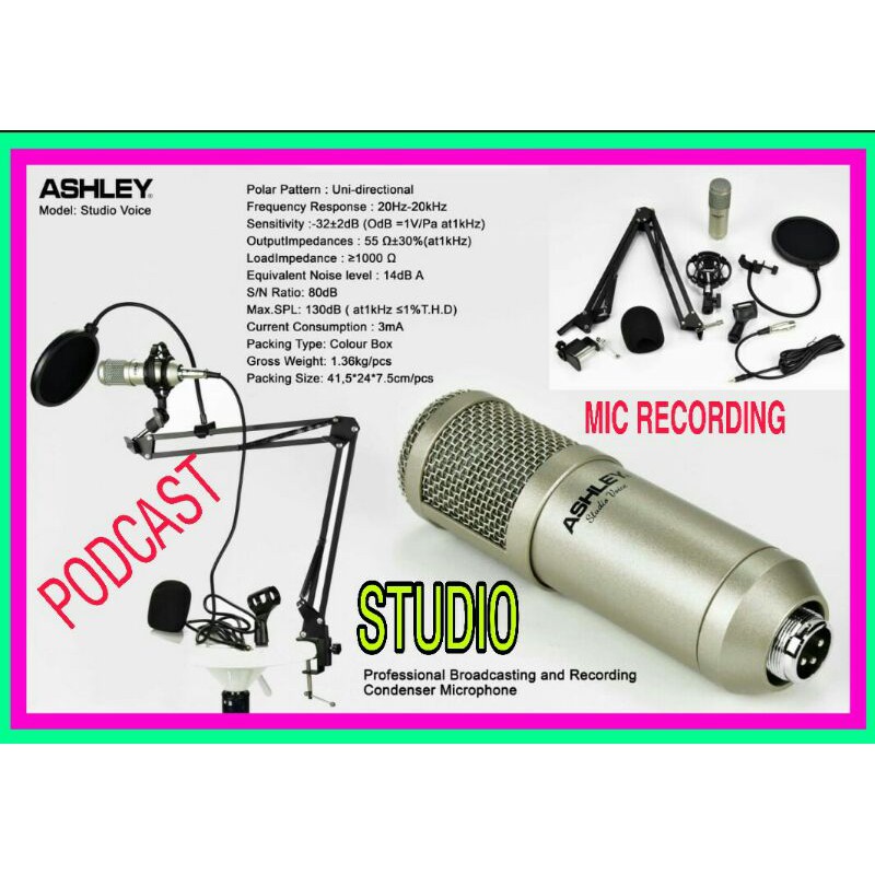 ASHLEY STUDIO VOICE MIC RECORDING STUDIO PODCAST