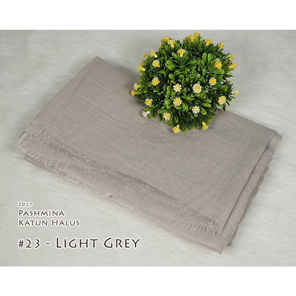 Pashmina Polos Katun Halus - CINDY by Luulu Scarf-#23 - Light Grey