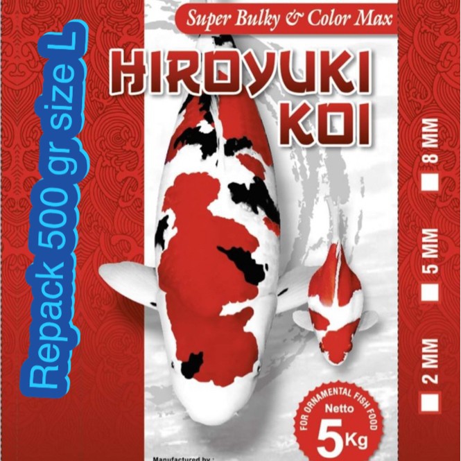 Hiroyuki koi food super bulky & color repack 500 gr size L