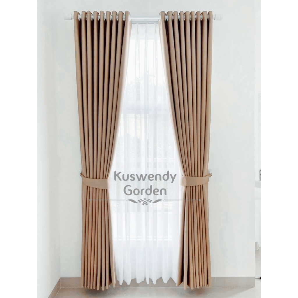 Gorden Blackout Polos 150 x 400 cm Tinggi 4 meter Hordeng Jendela Pintu Tirai Minimalis